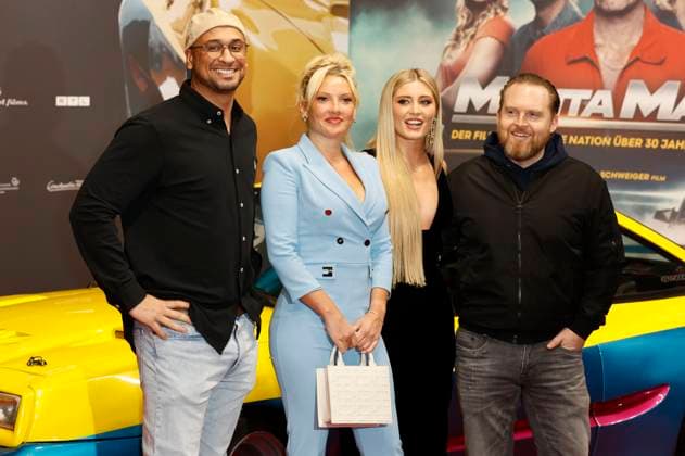 Jean Pierre Kraemer, Evelyn Burdecki, Luna Schweiger and Axel Stein at the premiere of the feature film Manta, Manta Zwoter Teil at the Cinedom Cologne, 26 03 2023 Foto:xT.xSchröerx xFuturexImage
