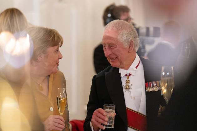 King Charles III and Angela Merkel State Banquet with King Charles III and Queen Consort Camilla given by German President Frank Walter Steinmeier and Elke Büdenbender Berlin Berlin GER
