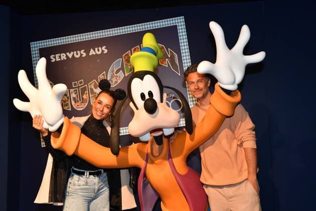 Wayne Carpendale with Annemarie VIP Opening Disney100 The exhibition Munich 17 April 2023