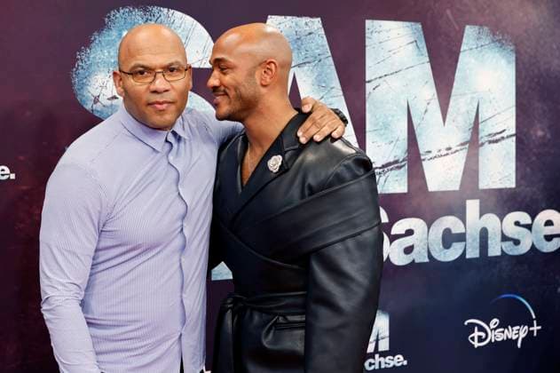 Samuel Meffire and Malick Bauer at the premiere of the Disney streaming series Sam Ein Sachse at Kino International Berlin, 18 04 2023 Foto:xS.xGabschx xFuturexImage