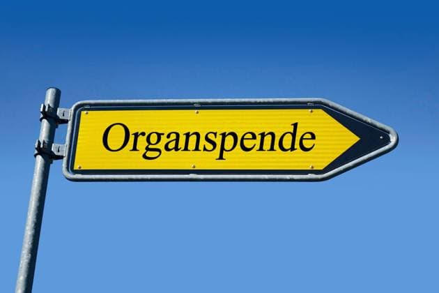 Signpost with organ donation Signpost with organ donation, 21 04 2023, Borkwalde, Brandenburg, In a signpost is the writing organ donation
