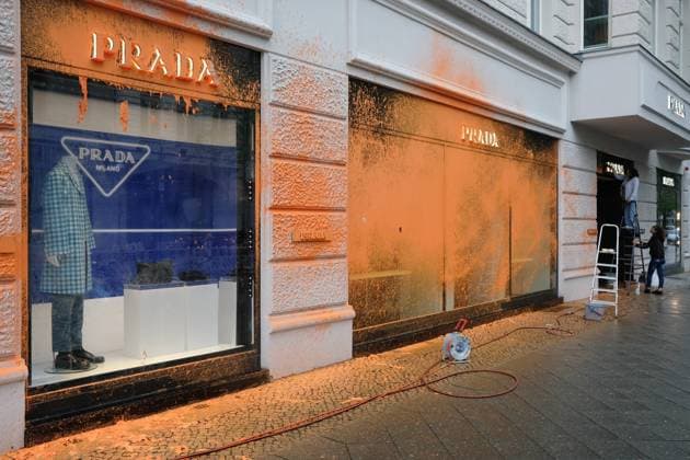 Climate activists of the group Last Generation have smeared several luxury stores with paint on Berlins Kurfürstendamm 2023 04 23