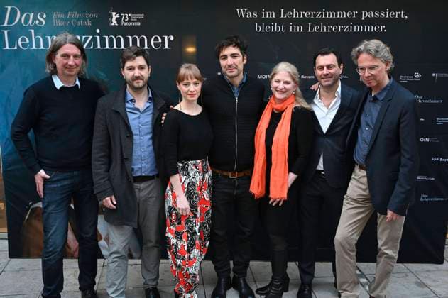 Tobias Lehmann, Johannes Duncker, Leonie Benesch, Ilker Catak, Judith Erber, Fabien Arseguel and Ingo Fliess at the premiere of the feature film Das Lehrerzimmer at City Kinos in Munich, 27 04 2023 Foto:xR.xHeinex xFuturexImage