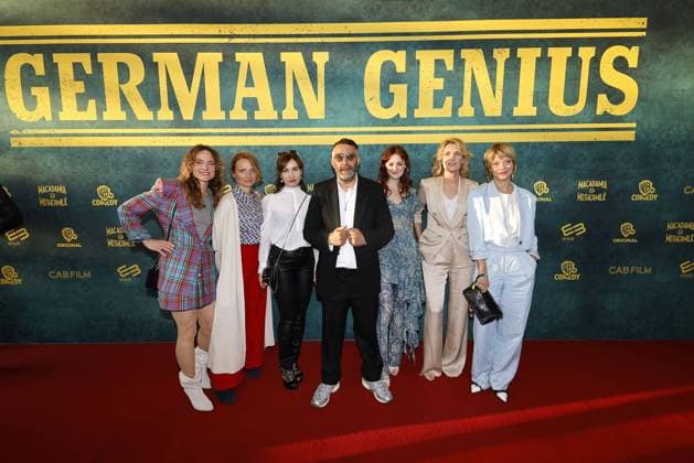 Anne Ratte Polle, Christina Grosse, Kathrin Angerer, Kida Khodr Ramadan, Lea van Acken, Maria Furtwaengler and Heike Makatsch at the German Genius Film Premiere on 3 05 2023 in Berlin German Genius Film Premiere in Berlin