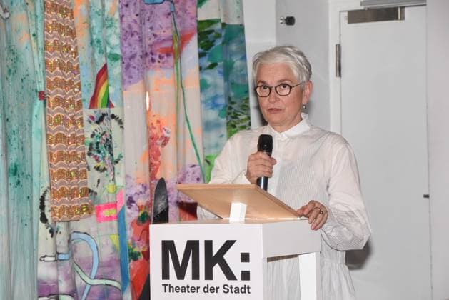 Barbara Mundel,Intendant Munich 04 05 2023 Kiosk Habibi Muenchner Kammerspiele play programs performance Munich