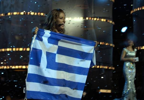 KIEV 20050521 Eurpvision Song Contest 2005 Greeces entry My Number One, featuring singer Helena Paparizou, won the Eurovision Song Contest in Kiev, Ukraine The Swedish Greek singer celebrates her win here Elena Paparizou Ukraine x50020x  Copyright: xLeifxRxJanssonx xTTx 50020