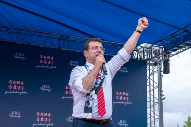 May 9, 2023, Adapazari, Sakarya, Turkey: Ekrem Imamoglu, Mayor of Istanbul Metropolitan Municipality, make speeches at the election campaign rally in Sakarya, Turkey. The general election to elect the President of Turkey on May 14, 2023, and the parliamentary elections to determine 600 new deputies of the Turkish Grand National Assembly will be held on the sameÃ‚ dayÃ‚ inÃ‚ Turkey. Adapazari Turkey - ZUMAu194 20230509_zip_u194_038 Copyright: xTolgaxUluturkx