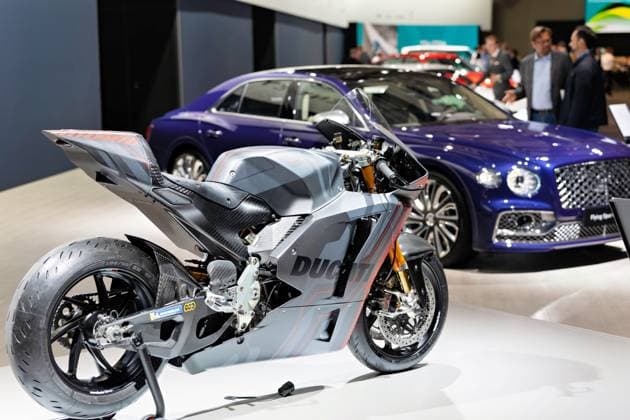 10 05 2023,Berlin,Germany,the 63rd Annual General Meeting of Volkswagen Aktiengesellschaft at CityCube Ducati Motorcycle
