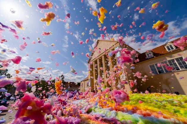 Celebration Day 30 Years Cultural Foundation of the Free State of Saxony The Foam Island Installation Version No IX, by the artist Stephanie Lüning Dresden Saxony GERMANY