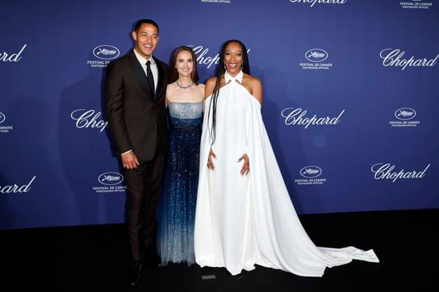 Daryl McCormack, Natalie Portman and Naomi Ackie at the Official Trophee Chopard Dinner Photocall at the Carlton Beach Club at the Festival de Cannes 2023 76 Cannes International Film Festival at the Palais des Festivals Cannes, 19 05 2023. Foto:xS.xGabschx xFuturexImage