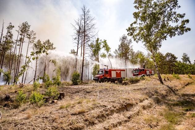 Forest fire in Jüterbog spreads to 150 hectares, In the forest fire near Jüterbog, the emerging wind and warm temperatures at the weekend exacerbated the situation at the site of
