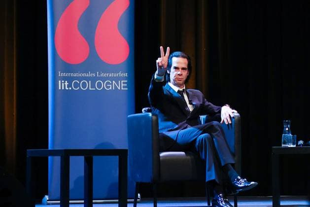 Nick Cave, the musician and author at the presentation of his bestseller Faith, Hope and Carnage at the Lit Cologne Special on 05 06 2023 in Cologne Nick Cave at the presentation of his bestseller at the Lit Cologne Special in Cologne