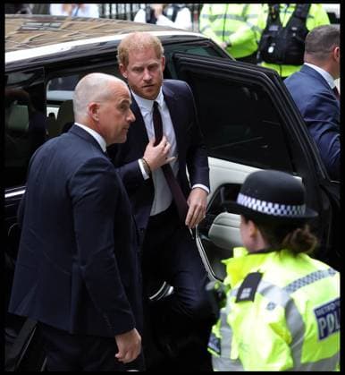 06 06 2023. London, United Kingdom. Prince Harry arriving at the High Court in London. Prince Harry, Duke of Sussex arrives at the High Court in central London, where he is due to give evidence in his trial against Mirror Group Newspapers (MGN). Copyright: xAndrewxParsonsx xParsonsxMediax PAR-8371-0005