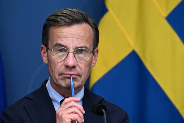 STOCKHOLM 2023 06 12 Prime Minister Ulf Kristersson at a press conference on the state of the environment in the Government Offices Stockholm Sweden x10030x  Copyright: xJonasxEkströmer TTx TILLSTÅNDSPROCESSER PRESSTRÄFF TTABB0000000000194048