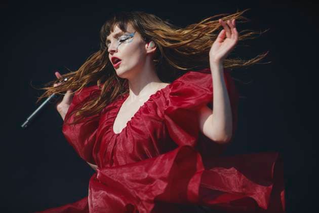 Hurricane Festival Germany, Lower Saxony district of Rotenburg , Scheeßel on 17 06 2023 Lauren Mayberry, the frontwoman of the Scottish electropop band Chvrches on stage at the festival