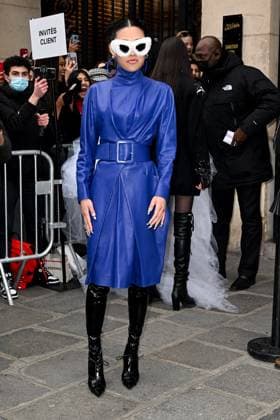 PFW Jean Paul Gaultier Outside Arrivals Guest arriving at the Jean Paul Gaultier show during Paris Fashion Week Haute Couture in Paris, France on January 26, 2022. Photo by Julien Reynaud APS-Medias ABACAPRESS.COM Paris France  Copyright: xReynaudxJulien APS-Medias ABACAx 796214_030 ReynaudxJulien APS-Medias ABACAx 796214_030