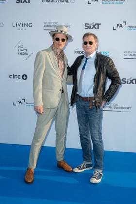Event Produzentenfest 2023 Alexander Scheer and Sylvester Groth at the Produzentenfest of the Alliance of German Producers Film Television e V on 04 07 2023 at the Tipi am Kanzleramt in Berlin Copyright: xEventpressxKochanx