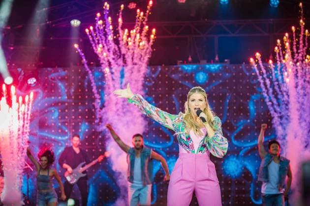 07 07 2023, Klagenfurt, AUT, On the road in Austria, Kaernten, Starnacht am Wörthersee, in the picture Beatrice Egli,