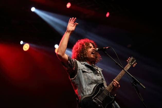 Andrew Stockdale of the band Wolfmother at a concert at Huxleys Neue Welt in Berlin, 13 July 2023 Wolfmother concert Berlin