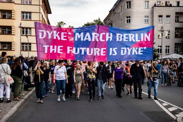People take the Dyke March in Berlin on 21 July 2023 Dyke March in Berlin