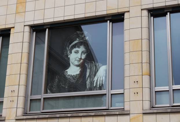 23 07 2023, Germany, Thuringia, Weimar, music, composers, portrait of Clara Schumann in a window, pianist and composer, born Clara Wieck Thuringia Germany Copyright: xD.xKerlekin SnowfieldxPhotographyx SF230723ClaraD