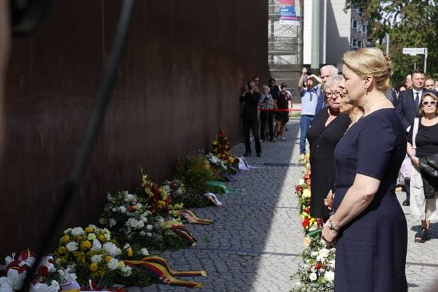 Franziska Giffey, MAYOR OF BERLIN AND SENATOR FOR ECONOMICS, ENERGY AND BUSINESS Commemorative 62nd anniversary of the construction of the Berlin Wall, on 13 08 2023 in Berlin, Chapel of Reconciliation, Bernauer Straße 4 , Germany, Dr Frank Gaeth