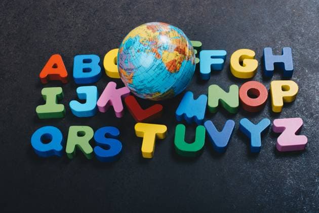 Abc wooden alphabet letters and globe for learning concept Alphabet ABC wooden letters for early education concept Copyright: xZoonar.com TurgayxKocax 16985477