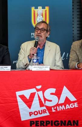 VISA POUR L IMAGE PHOTOPQR L INDEPENDANT MICHEL CLEMENTZ ; PERPIGNAN ; 29 08 2023 ; ART CULTURE ET SPECTACLE CONFERENCE DE PRESSE DE PRESENTATION DU FESTIVAL INTERNATIONAL DE PHOTOJOURNALISME VISA POUR L IMAGE JEAN-FRANCOIS LEROY - Perpignan, France, august 29th 2023. Press conference of the photojournalism festival Visa pour l image PERPIGNAN PYRENEES-ORIENTALES France  Copyright: xPHOTOPQR L INDEPENDANT MAXPPPxMICHELxCLEMENTZx 20230829IND3565 20230829IND3565
