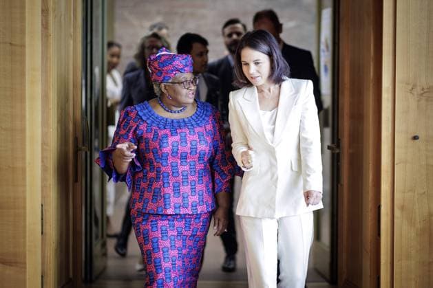 Annalena Baerbock, Federal Minister for Foreign Affairs, and Ngozi Okonjo Iweala, Director General of the World Trade Organization, at the opening of the Conference of Heads of German Missions Abroad Berlin, 04 09 2023 Berlin Germany Copyright: xJaninexSchmitz photothek.dex