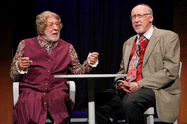Dieter Hallervorden and Harald Effenberg at the photo rehearsal for the play Stations of a Comedian at the Mitteldeutsches Theater Dessau Roßlau, 04 09 2023 Foto:xA.xBuggex xFuturexImagex stationen_3911