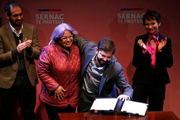 Santiago, September 4, 2023 The President of the Republic, Gabriel Boric, participates in the presentation of the bill Sernac Te Protege Javier Salvo Aton Chile, Santiago Chile Aton Chile 742903  Copyright: JAVIERxSALVO ATONxCHILE