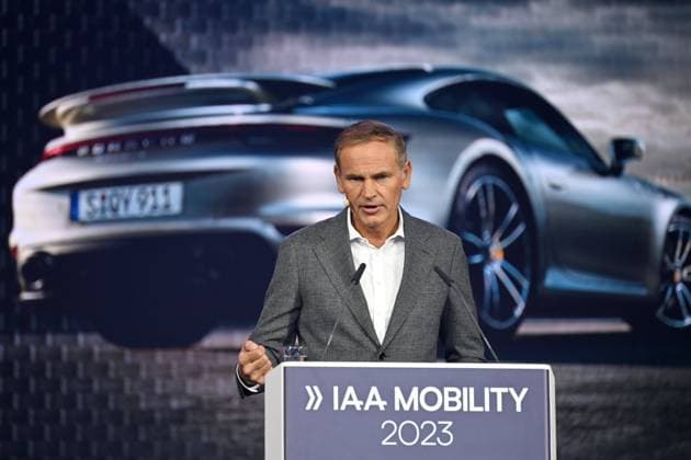 Oliver BLUME Chairman of the Board of Management of Dr Ing h c F Porsche AG and Volkswagen AG at a lecture on 05 09 2023 IAA Mobility 2023 at Messe Riem from 05 09 10 09 2023 in Munich