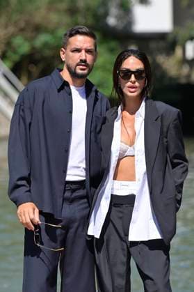 September 5, 2023, Venice Lido, Italy: Pietro Tartaglione (l) and Rosa Perrotta (r) arrive at the dock of the Hotel Excelsior on the Lido. Venice Lido Italy - ZUMAs197 20230905_aaa_s197_384 Copyright: xMarioxCartellix