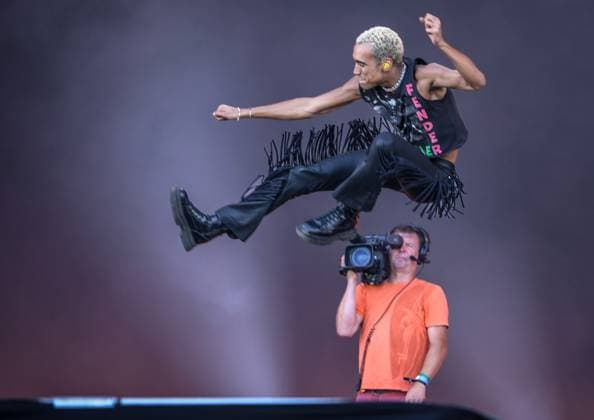 Entertainment music, Lollapalooza Berlin 10 09 2023, xdanx, entertainment music, Lollapalooza Berlin, v l Singer WizTheMc performs on stage at the Lollapalooza Festival at Berlin Olympic Stadium The 7 edition of the music festival in Berlin will take place from 09 09 2023 10 09 2023 Berlin Olympic Stadium Berlin Berlin Germany EN Copyright: xDanielxLakomskix