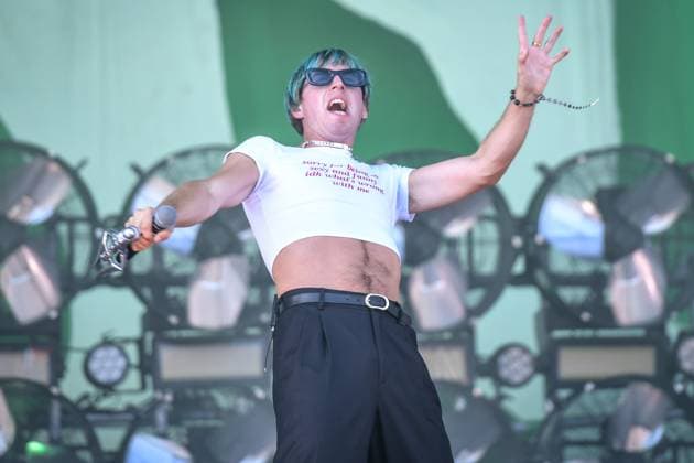 Entertainment music, Lollapalooza Berlin 10 09 2023, xdanx, entertainment music, Lollapalooza Berlin, v l The band Bilderbuch perform on stage at the Lollapalooza Festival at the Berlin Olympic Stadium The 7 edition of the music festival in Berlin will take place from 09 09 2023 10 09 2023 Berlin Olympiastadion Berlin Berlin Germany EN Copyright: xDanielxLakomskix