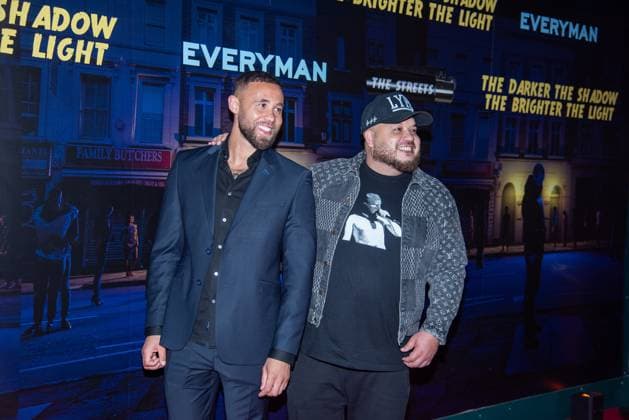 September 14, 2023, London, United Kingdom: Bowzer Boss and a guest attend the event. The World Premiere of Mike Skinner™s (The Streets) Debut Feature Film The Darker The Shadow, The Brighter The Light at Everyman Broadgate. London United Kingdom - ZUMAs197 20230914_aaa_s197_290 Copyright: xLoredanaxSangiulianox