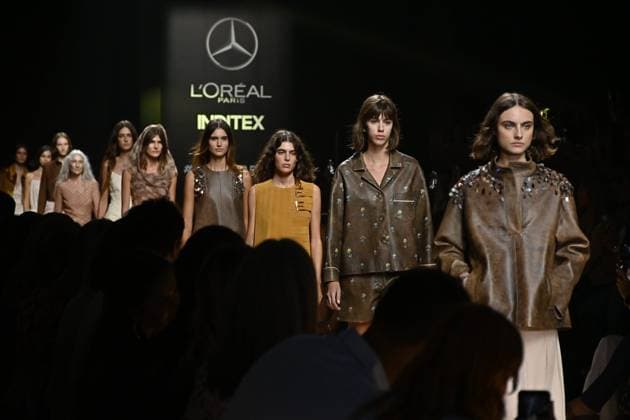A model wears at collection runway a creation from Custo Barcelona during Pasarela Cibeles Mercedes Benz Fashion Week Madrid 2023 in Madrid, on Friday, 15 September 2023 Cordon Press