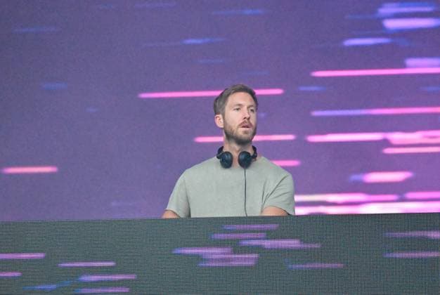 Formula 1 Lenovo British Grand Prix DJ Calvin Harris on the main stage at the Silverstone evening Launch event during the Formula 1 Aramco British Grand Prix at Silverstone, Towcester, Northamptonshire, UK on July 06 2023. Lee Floyd, Credit:Lee Floyd Avalon UK, Northamptonshire, Towcester, Silverstone  Copyright: xLeexFloydx xAvalonx 0787726739