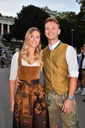 Selina Söder daughter of Markus Söder with Raphael Netz Wiesn 2023 2 day Almauftrieb Käferzelt Theresienwiese Munich 17 September 2023