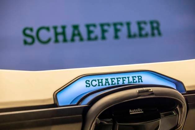 IAA MOBILITY MUNICH 2023 Stand of supplier Schaeffler The vehicle trade fair is all about e-mobility and alternative drive technologies 10 09 2023 Munich, Bavaria, Germany, Europe
