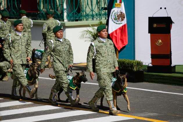 September 22, 2023, Mexico City, Mexico City, Mexico: Presentation of awards to the Mexican Army s Canine Dogs Mexico City Mexico - ZUMAs310 20230922_zip_s310_008 Copyright: xLuisxExSalgadox