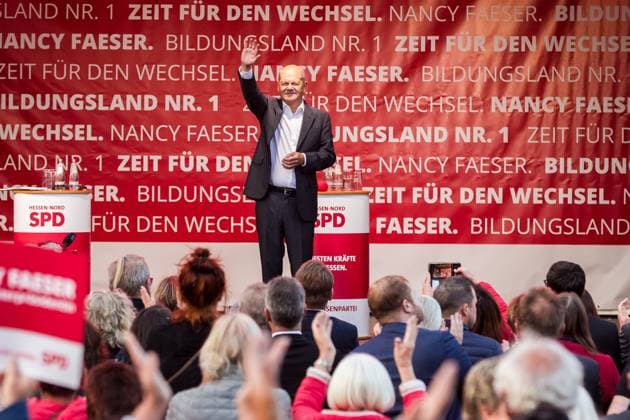 Baunatal SPD campaign event with Nancy Faeser and Chancellor Olaf Scholz for the 2023 state election in Hesse SPD campaign event with Chancellor Olaf Scholz for the 2023 state election in Hesse, 23 September 2023, Marktplatz Baunatal Hesse Germany, Copyright: xSocher xEibner-Pressefotox EP_kso