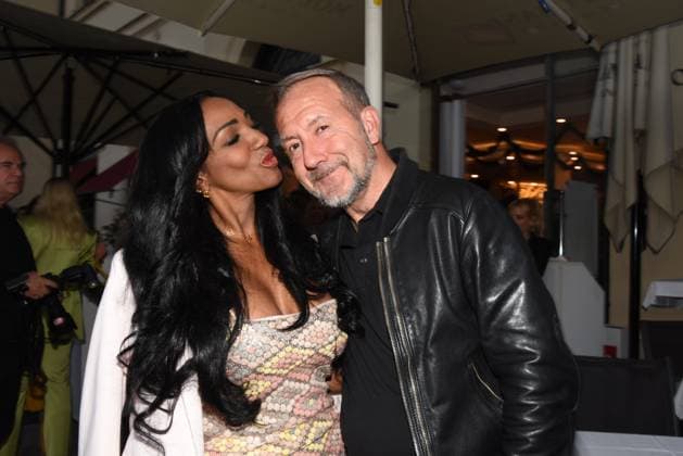 Layla Omar Scheffel Mathias Scheffel Co-owner Munich 25 09 2023 Filmcasino BE Visible Dinner of SHECIETY with Bits and Pretzels at Italian boutique restaurant Baci IM sign of visibility of women in professional life, Munich.
