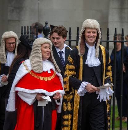 News Bilder des Tages October 2, 2023, London, England, United Kingdom: Justice Secretary ALEX CHALK (R) and Lady Chief Justice, Dame SUE CARR are seen leaving Westminster Abbey after the annual Judges Service marking opening of the Legal Year. London United Kingdom - ZUMAs262 20231002_zip_s262_009 Copyright: xTayfunxSalcix