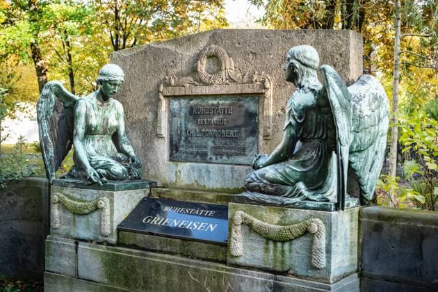 Berlin Mitte Domfriedhof der St Hedwigsgemeinde Liesenstraße, Grave Grieneisen 01 11 2023 Cemetery
