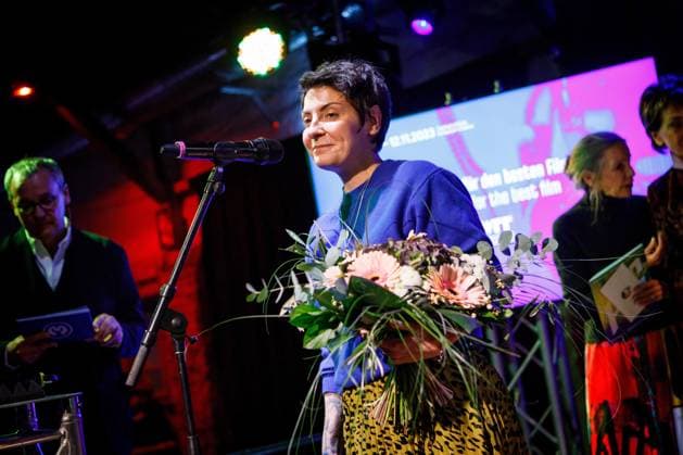 Filmfestival Cottbus 2023 Award Ceremony DEU Germany Brandenburg Cottbus, 11 11 2023, Award winner Anna Buryachkova, winner of the main prize best film 2023 for the film Forever Forever at the award ceremony of the 33 Filmfestival Cottbus, The festival of East AF_Filmfestival_CB_86518.jpeg