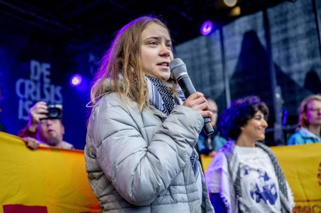Bilder des Jahres 2023, Entertainment 11 November Entertainment Themen der Woche KW45 AMSTERDAM -Greta Thunberg during a march for climate and justice. The participants want to call on politicians to take measures against problems that the Netherlands faces. They talk about the climate crisis, racism, biodiversity crisis, poverty and the housing crisis. ANP ROBIN UTRECHT netherlands out - belgium out  Copyright: xx x483693918x originalFilename: 483693918.jpg