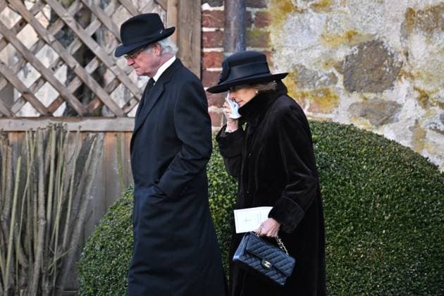 TROLLE LJUNGBY, SVERIGE 20231124 Queen Silvia and King Carl Gustaf as Count Hans Gabriel Trolle Wachtmeister is buried on Friday The funeral ceremony was held in Trolle Ljungby church Trolle Wachtmeister turned 100 years old TROLLE LJUNGBY SVERIGE x50090x  Copyright: xJohanxNilsson TTx TROLLE WACHTMEISTER BEGRAVNING 0J2IlpQrWwc