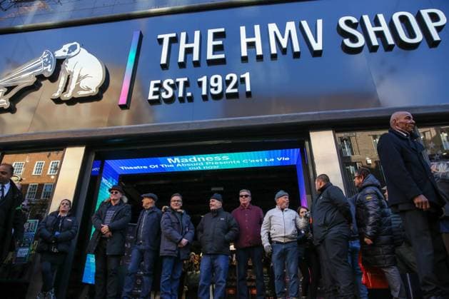 November 24, 2023, London, United Kingdom: Madness pop band at the opening of the new HMV store on London s Oxford Street following a four-year absence. The music chain store closed its London branch in 2019 after going into administration. London United Kingdom - ZUMAs197 20231124_aaa_s197_087 Copyright: xStevexTaylorx