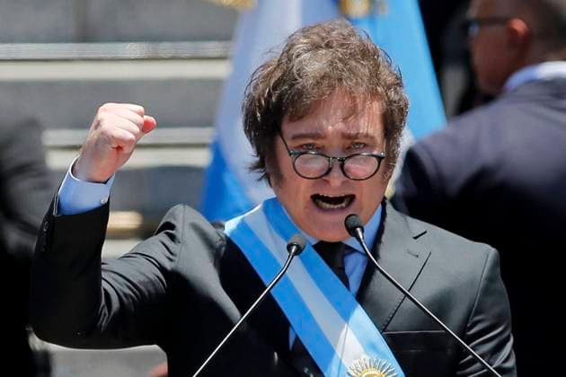 Buenos Aires, December 10, 2023 President-elect Javier Milei takes office during the change of office in Argentina Javier Torres Aton Chile, Buenos Aires Argentina Aton 856892  Copyright: JAVIERxTORRES ATONxCHILE